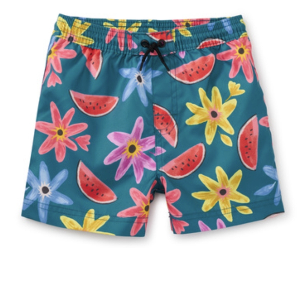 NWT Tea Collection Men’s Swim Trunks - Watermelon Floral - DISCONTINUED COLORWAY